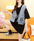 Denim patchwork cardigan